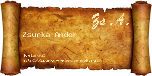 Zsurka Andor névjegykártya